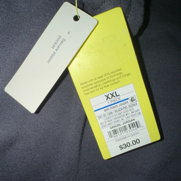 Men's Ponte Jogger Pants - All in Motion Black Onyx XXL (zip pocket) - Picture 4 of 4